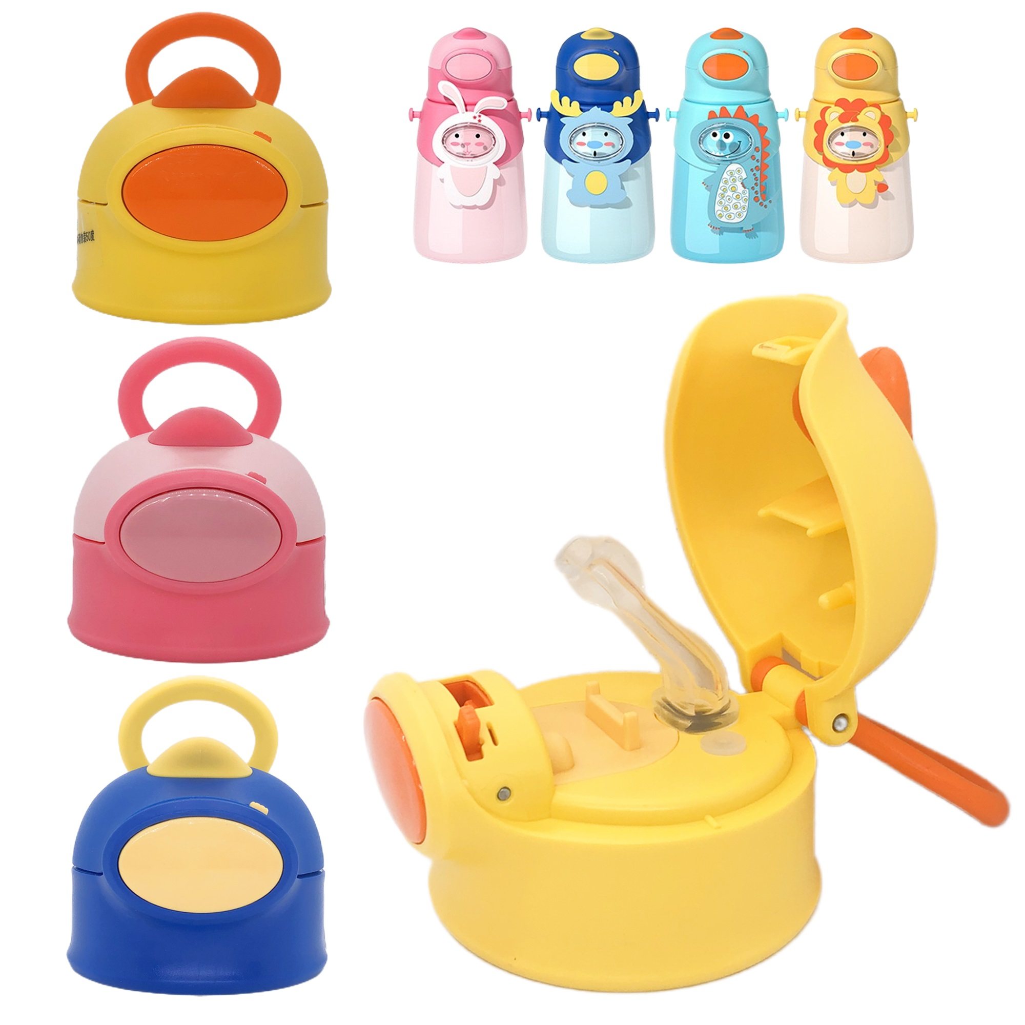 恐龙角水杯专用盖子儿童保温杯吸管盖防摔防漏食品级硅胶吸嘴配件,餐饮具,防漏杯盖,淘宝优惠券,粉丝福利购,淘宝优惠卷