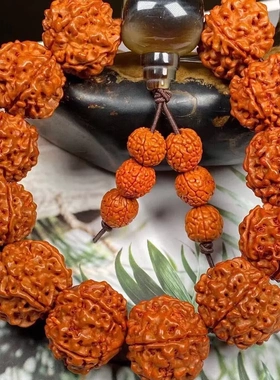 尼泊尔大金刚菩提子牛角三通手链