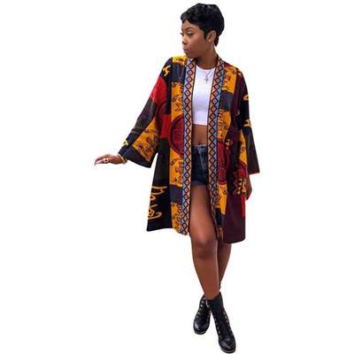 Womens Totem Print Long Sleeve Sexy Windbreaker