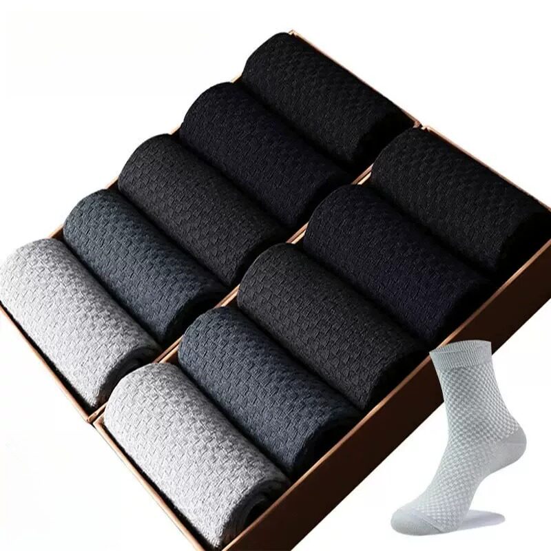10 Pairs/lot Men Bamboo Fiber Socks Men Breathable Long Sock