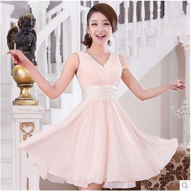 Chiffon skirt short shoulder dress bride toast dress