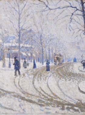 巴黎克利希大道的雪景｜保罗·西涅克 Paul Signac高清作品8.7M