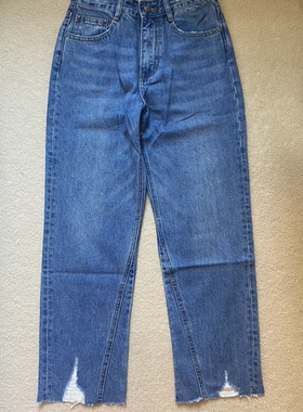清仓特价不退换！！女士高腰直筒无弹牛仔裤272938