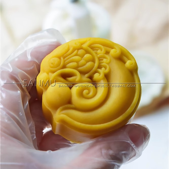 三木家国潮风玉龙月饼模具75克