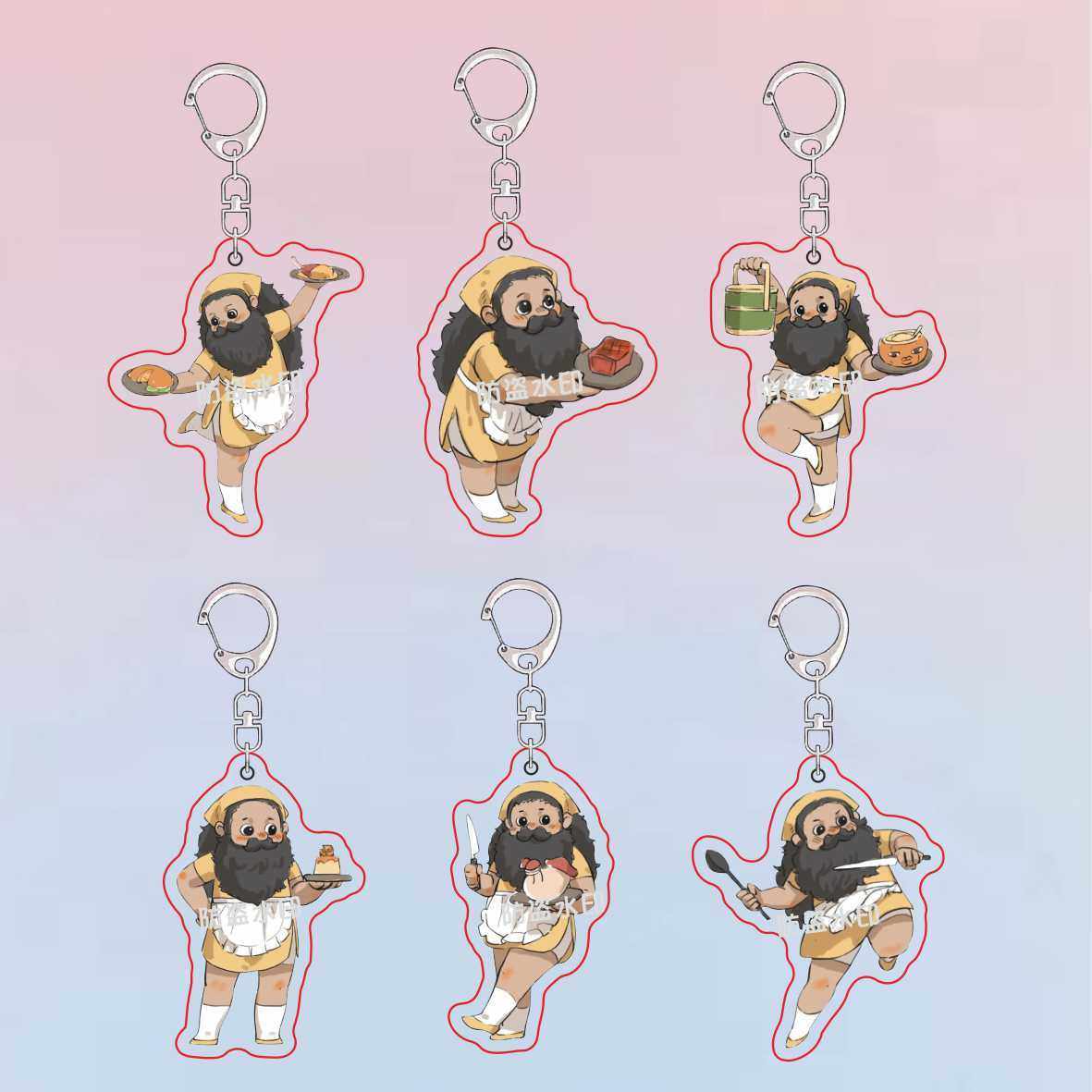 迷宫饭小厨娘搞怪书包装饰亚克力钥匙扣卡通挂件饰品朋友精美礼物