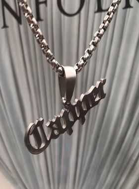 张砚拙Capper同款项链简约精致吊坠潮流男女厂牌嘻哈朋克钛钢项链