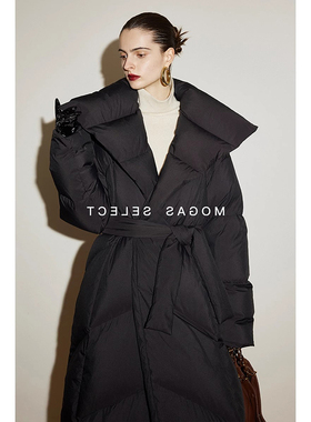 现货冬季新款95白鹅绒羽绒服直筒型长款翻领简约设计感保暖外套女