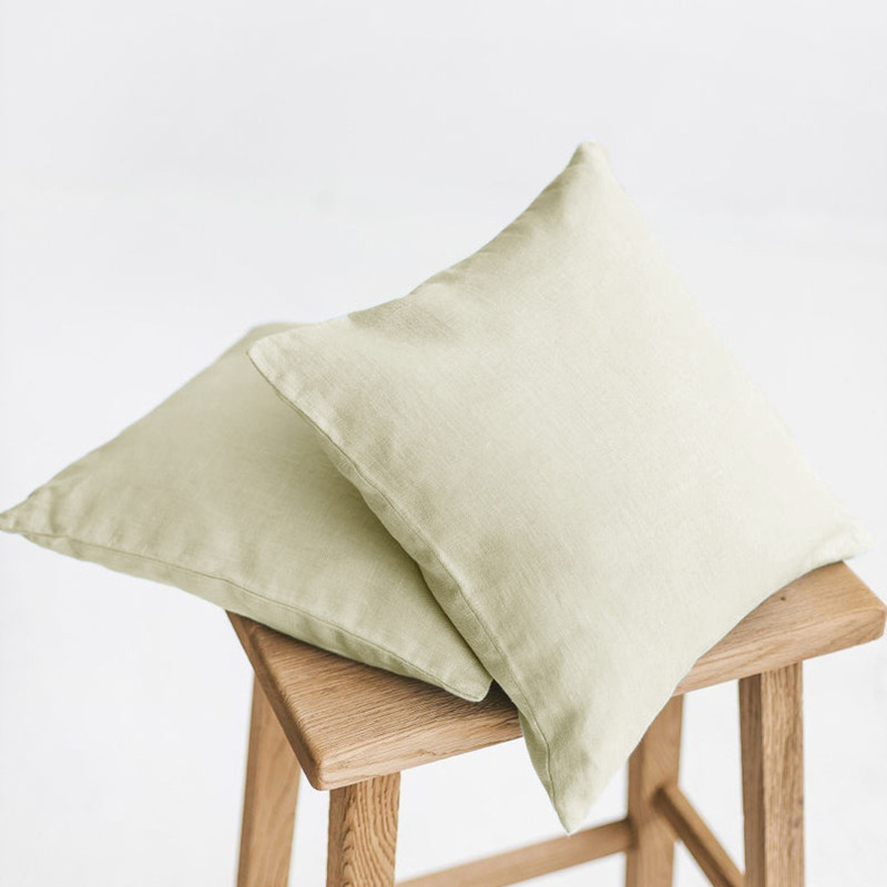 亚麻白色沙发抱枕套in