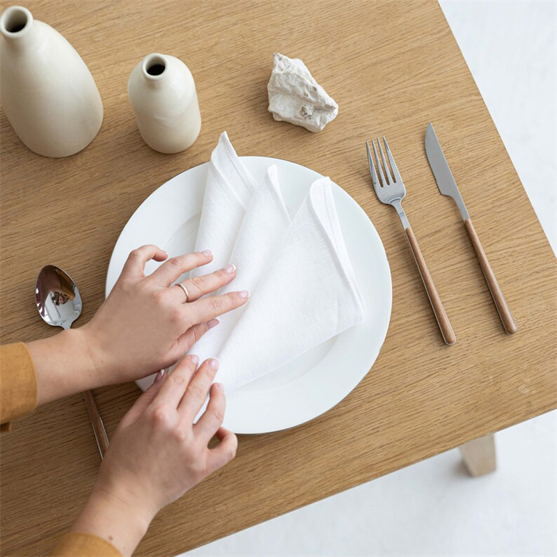 纯色亚麻餐巾长方形32×44cm家用餐桌台布酒店咖啡厅餐布定制尺寸