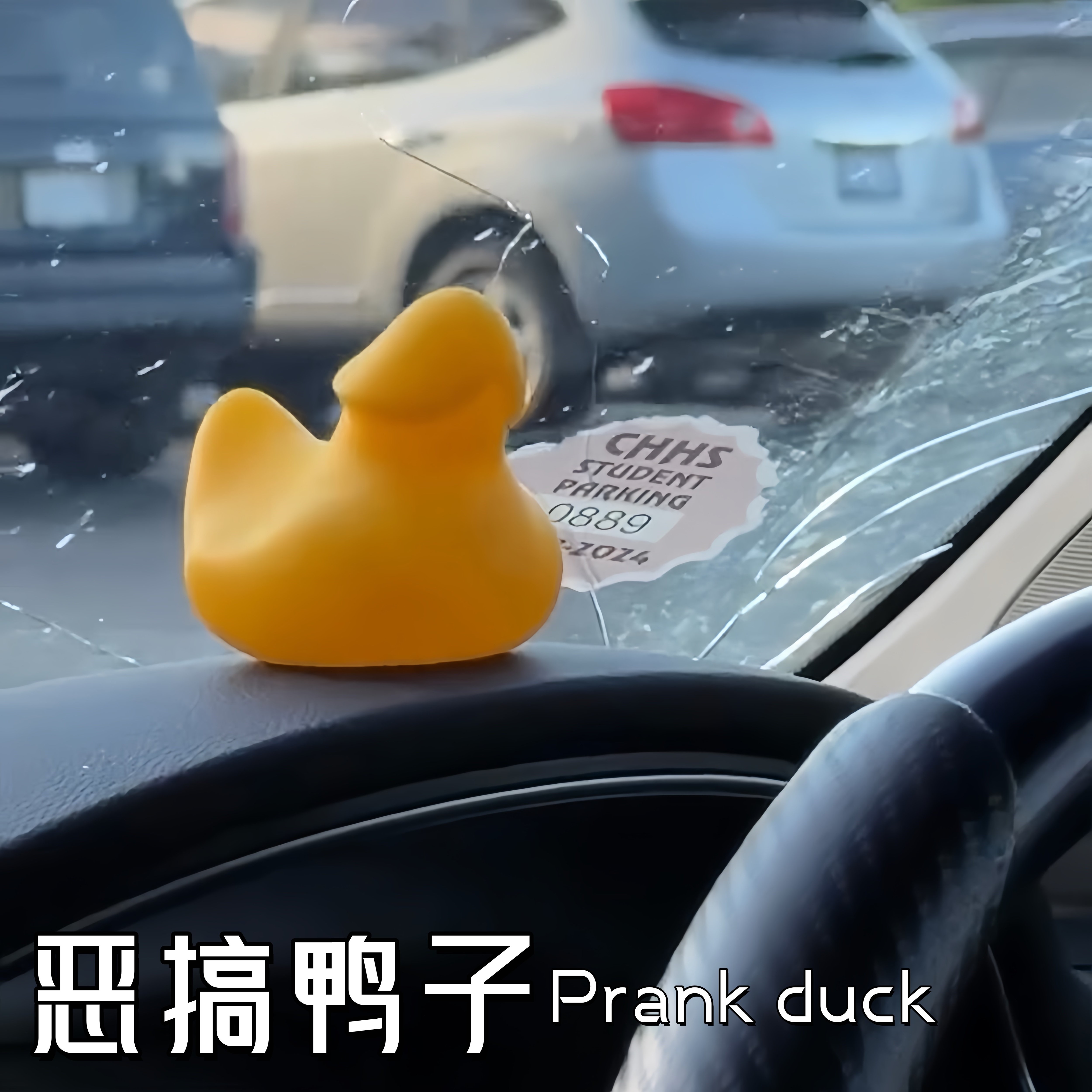 恶搞小黄鸭车载摆件趣味搞笑鸭子发声玩具汽车中控仪表台整蛊神器