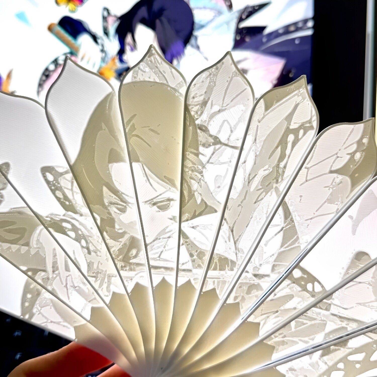 鬼灭之刃3d打印浮雕扇子cos二次元应援漫展摆件创意送朋友礼物