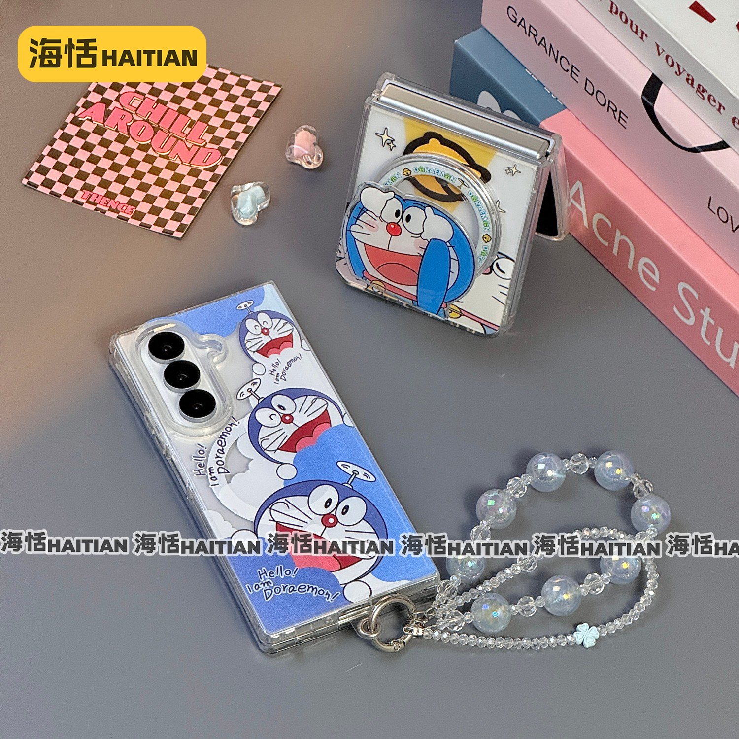 新款磁吸蓝胖子三星折叠屏手机壳