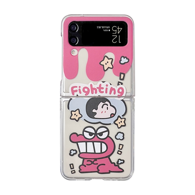 卡通蜡笔小新透明折叠屏手机壳