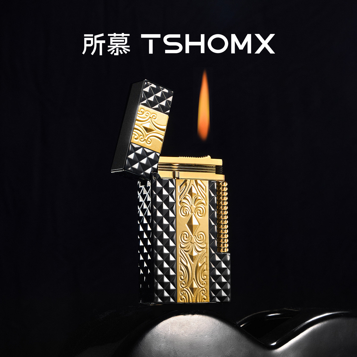 TSHOMX所慕正品充气打火机朗声2026新款黑金巴黎高颜值送人礼物