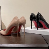 女 女细跟夜店性感漆皮裸色职业日常单鞋 2026年春秋新款 红底高跟鞋