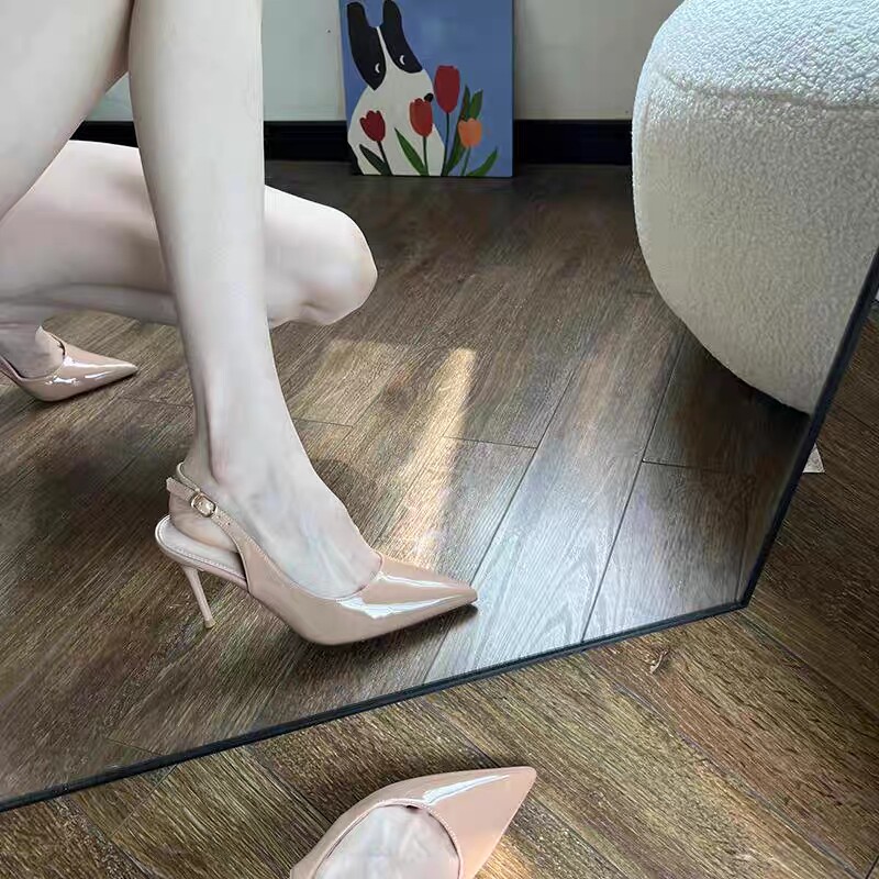 裸色高跟鞋细跟2023新款设计感