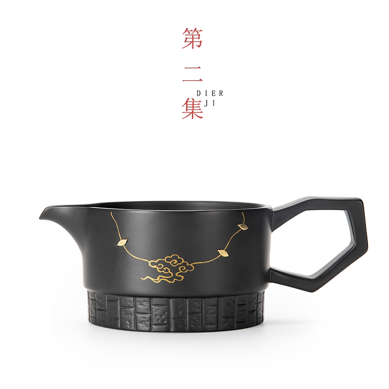 黑泥锔钉紫砂茶海5200