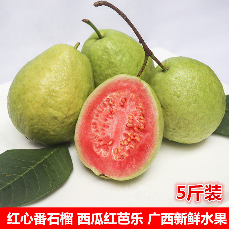 广西番石榴红心芭乐西瓜红芭乐四季珍珠番石榴时令新鲜水果5斤装