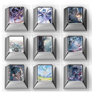 初音未来锌合金属键帽删除TabR4回车键wooting87夜魔机械键盘雨75