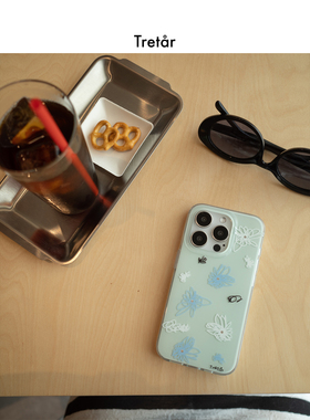 Tretar「花径拾梦」镶钻 双面覆膜 光面大孔 IMD手机壳 适用iPhone17Pro
