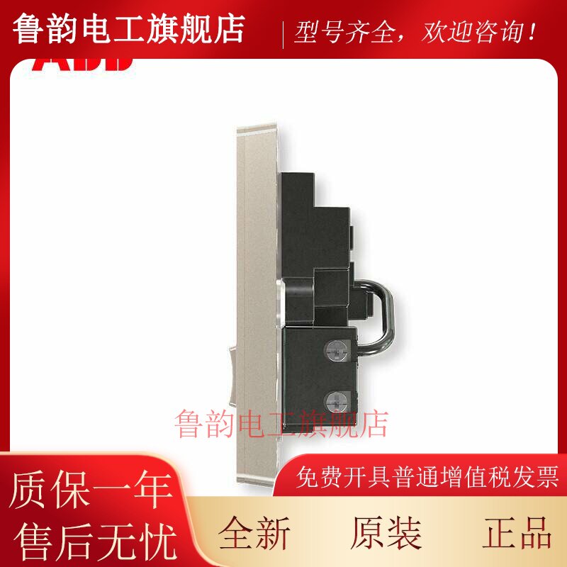 Abb开关面板插座，壁式USB五孔双控制插座，玄智系列朝下金