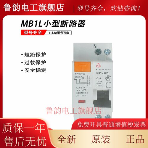 贵州泰永长征DPN小型漏电断路器MB1L-32KC微型空气开关1P+N6A-32A