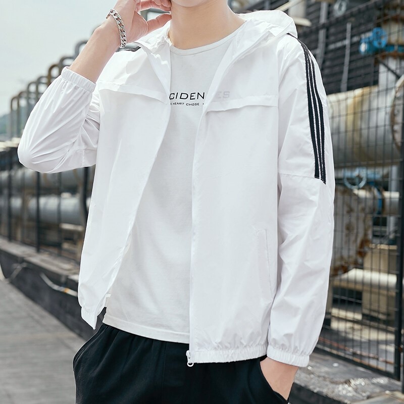 夏季男防晒衣2025新款冰丝条纹透气薄外套时尚户外钓鱼运动防晒服