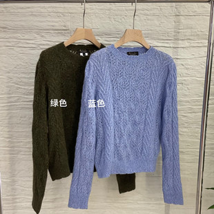 意大利新款女士LP休闲时尚圆领羊绒针织衫