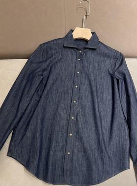 意大利BC公司原单捡漏款款袖口小众设计刺绣拼接纯棉牛仔衬衫外套