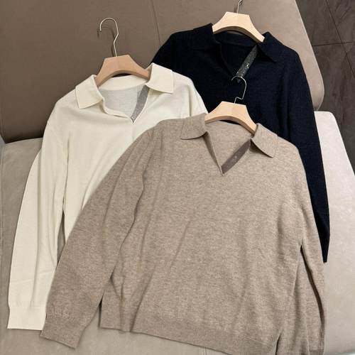 新款百搭复古高级羊绒针织衫