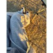 韩系慵懒毛呢裤 女2025XZO年冬新款 灰色弯刀 _羊毛卫休闲裤 YANLGE季