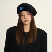 贝雷帽子女前进帽冬季 Monstar Lee日本设计师联名款 显脸小画家帽