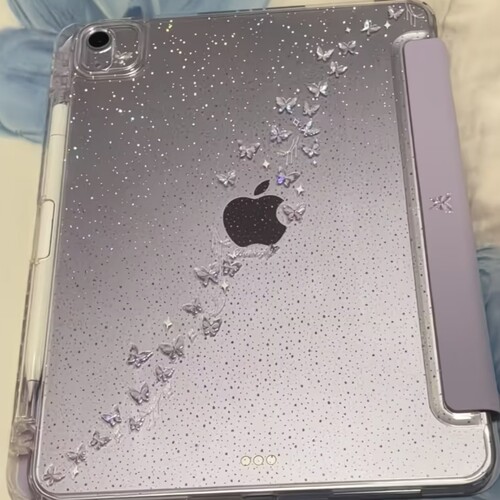 DIY蝴蝶padAir8高级感小众新款pro11防弯8透明壳mini7苹果6保护套ipad11平板壳13寸5轻薄3全包4电脑9外壳A16