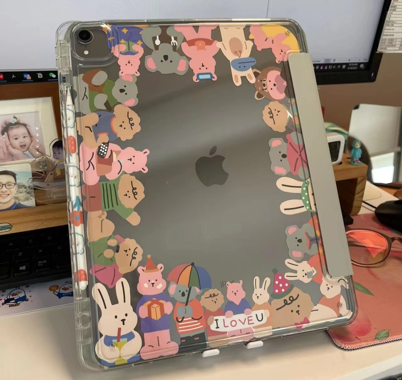 可爱卡通兔子透明适用第11代苹果防弯air7高级ipad保护套air5轻薄ipadair6保护壳平板ipadpro2025九代ipad10