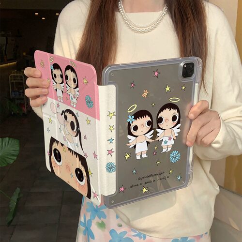吹泡泡小玉Y+三折适用ipad11保护套air8/7/6新款ipad10带笔槽11寸pro防摔air5苹果平板保护壳mini7亚克力女
