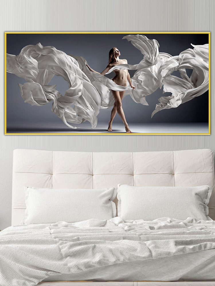 轻奢艺术美女人物装饰画客厅沙发自粘壁画民宿酒店床头背景墙图片