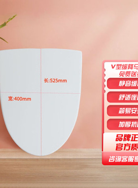 美标马桶盖通用座便盖家用坐便器缓降盖子加厚U型马桶圈配件C848