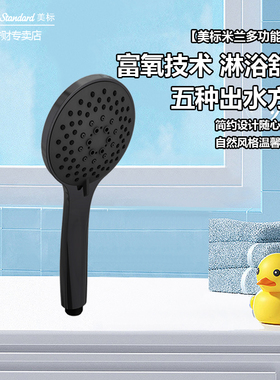 美标手持花洒莲蓬头喷头淋浴淋雨浴室家用手持式黑色淋蓬头9H10