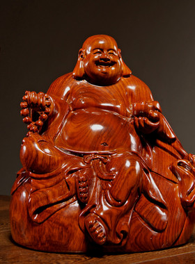 雕刻摆件家居客厅工艺品弥勒佛像