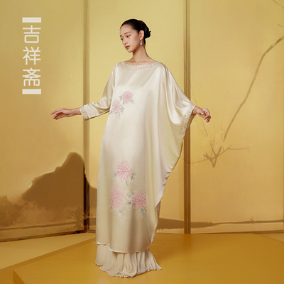 吉祥斋2023绵羊毛桑蚕丝连衣裙