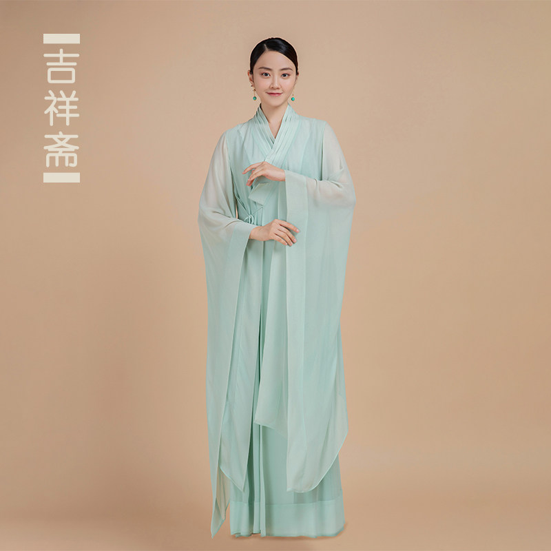 吉祥斋100%桑蚕丝系带长上衣