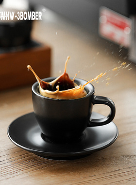 MHW轰炸机浓缩咖啡杯手冲意式杯带碟espresso陶瓷杯品茗茶杯80ml