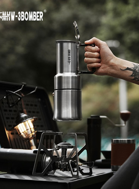 轰炸机MET户外摩卡壶不锈钢美式大容量便携咖啡壶意式浓缩咖啡机