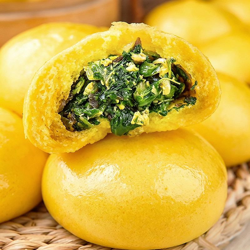 荠菜团子黄金杂粮窝窝头野菜团子营养速食冷冻早餐包子粗粮半成品