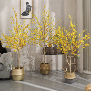 橄榄树迎春树仿真绿植假盆栽摆件大型仿生假植物装饰仿真室内假树