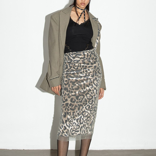 NOLA*Leopard print Skirt 心有猛虎细嗅蔷薇 豹纹网纱半裙