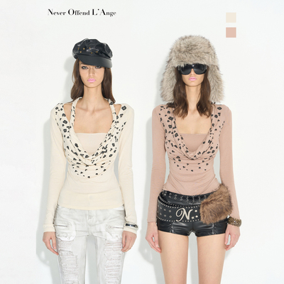 NOLA野性豹点扭结麻花荡领T恤