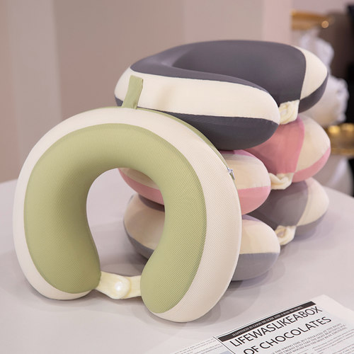 夏季冰丝u型枕记忆棉脖子靠枕颈椎头枕飞机坐车旅游便携护颈枕头