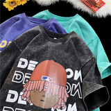 XZ230-1T18夏季新款美式重磅水洗做旧纯棉发泡休闲短袖T恤P40控58，男装T恤，星座230-1