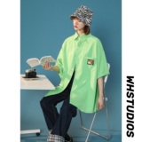 XZ-230-1CS208小香风中性高品质水洗棉邹休闲短袖衬衫P35控48货足，男装T恤，星座230-1